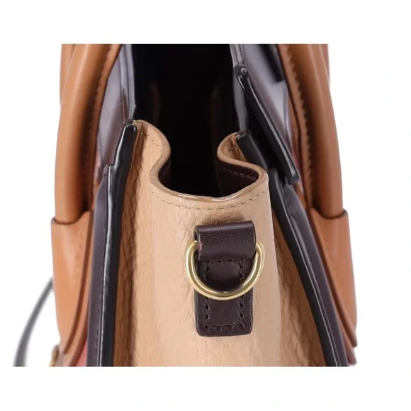 CELINE Luggage Nano Shopper Tote Handbag Pink Beige  Light Brown Colorblock - Picture 4 of 14